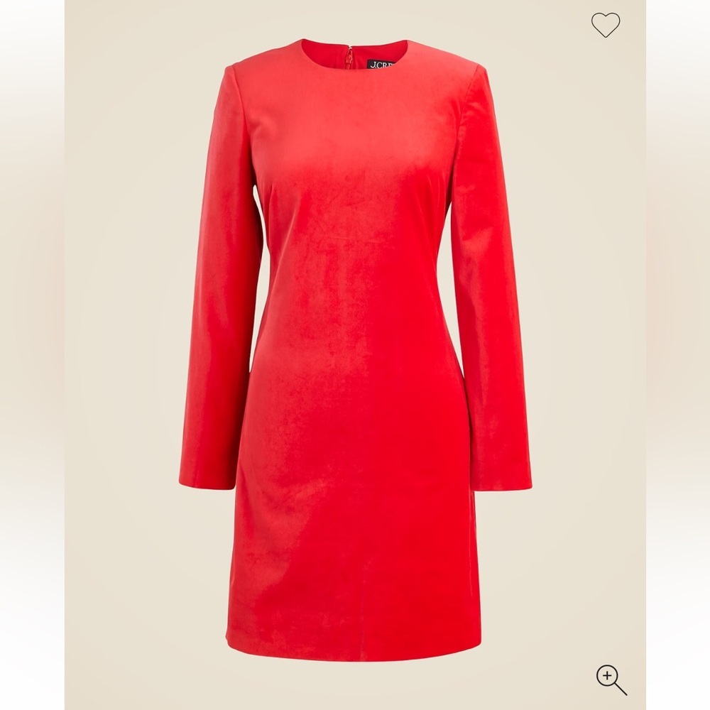 NWT J.Crew Long Sleeve Velvet Stretch Shift Dress Size 14 Ora Tessuti